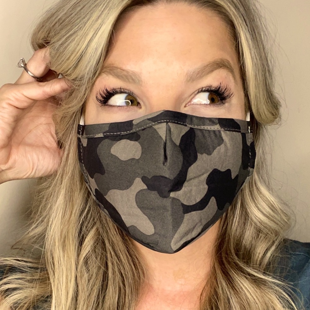 Camo Face Mask 100% Cotton Adjustable Washable - Picture 1 of 3